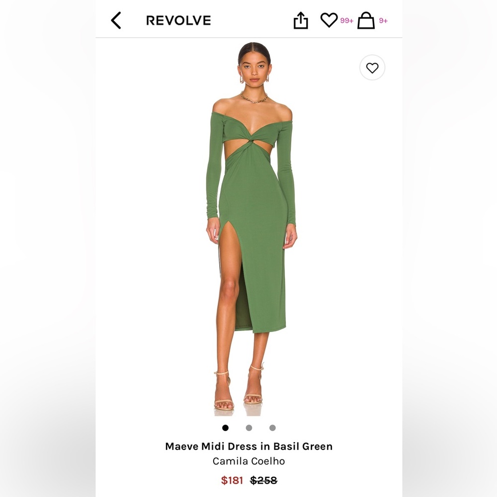 Camila Coelho Maeve Midi Dress in Basil Green